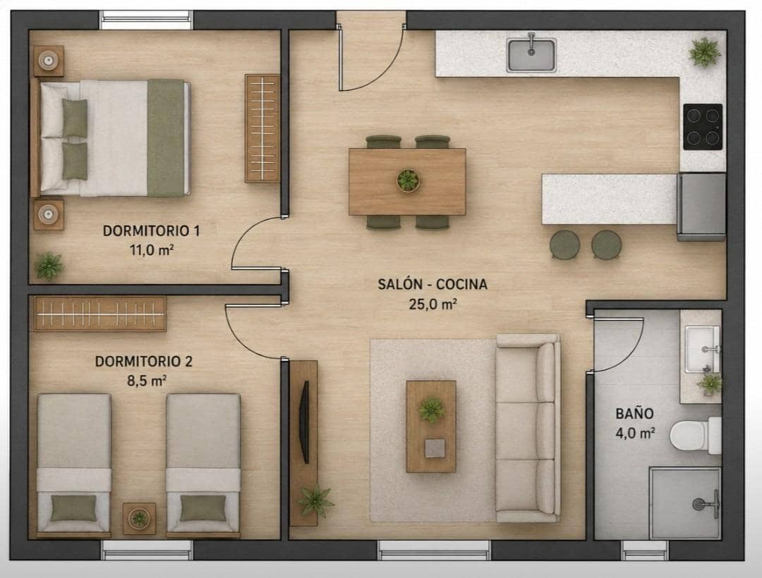 2 quarto Apartamento para venda em Sevilha cidade - 186 500 € (Ref: 9714988)
