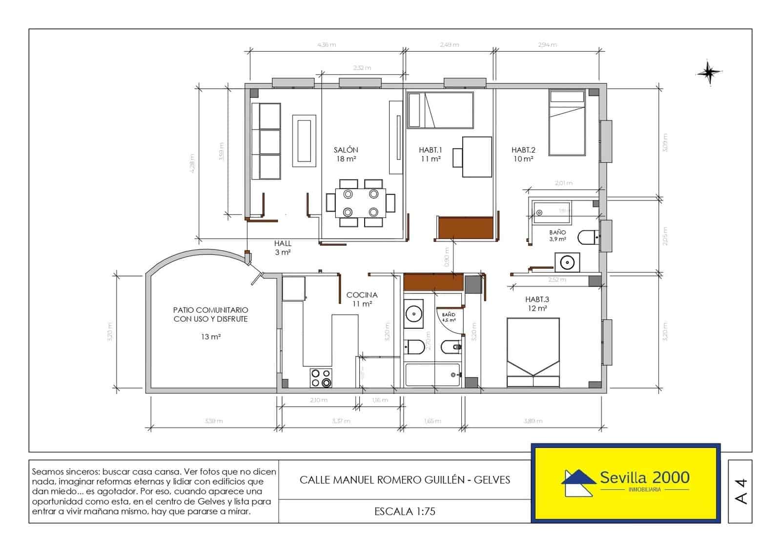 3 soveværelse Lejlighed til salg i Gelves - € 168.000 (Ref: 9762053)