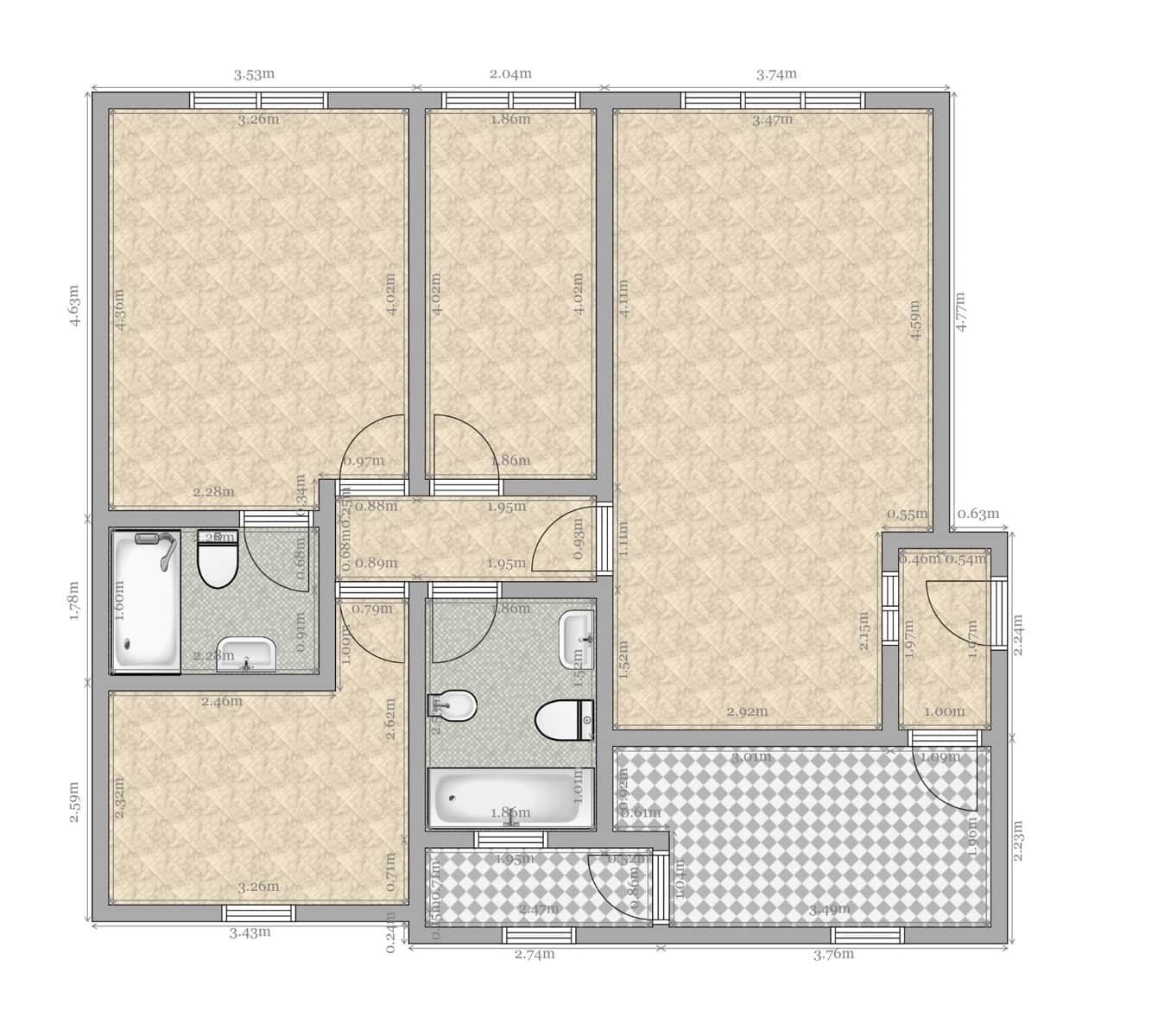 3 chambre Appartement à vendre à Seville ville avec garage - 192 000 € (Ref: 9839318)