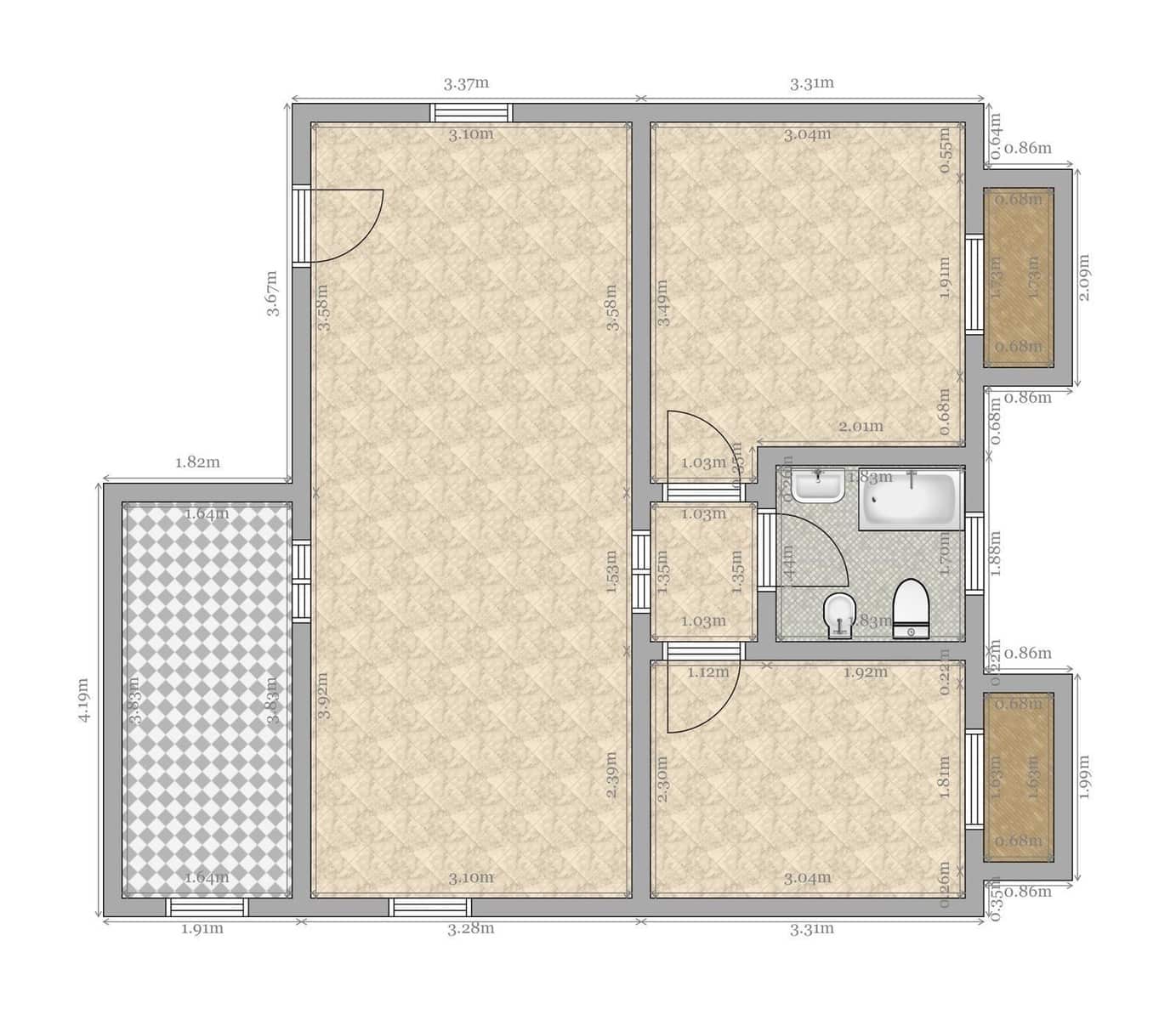 2 Zimmer Wohnung zu verkaufen in Utrera - 84.000 € (Ref: 9915894)