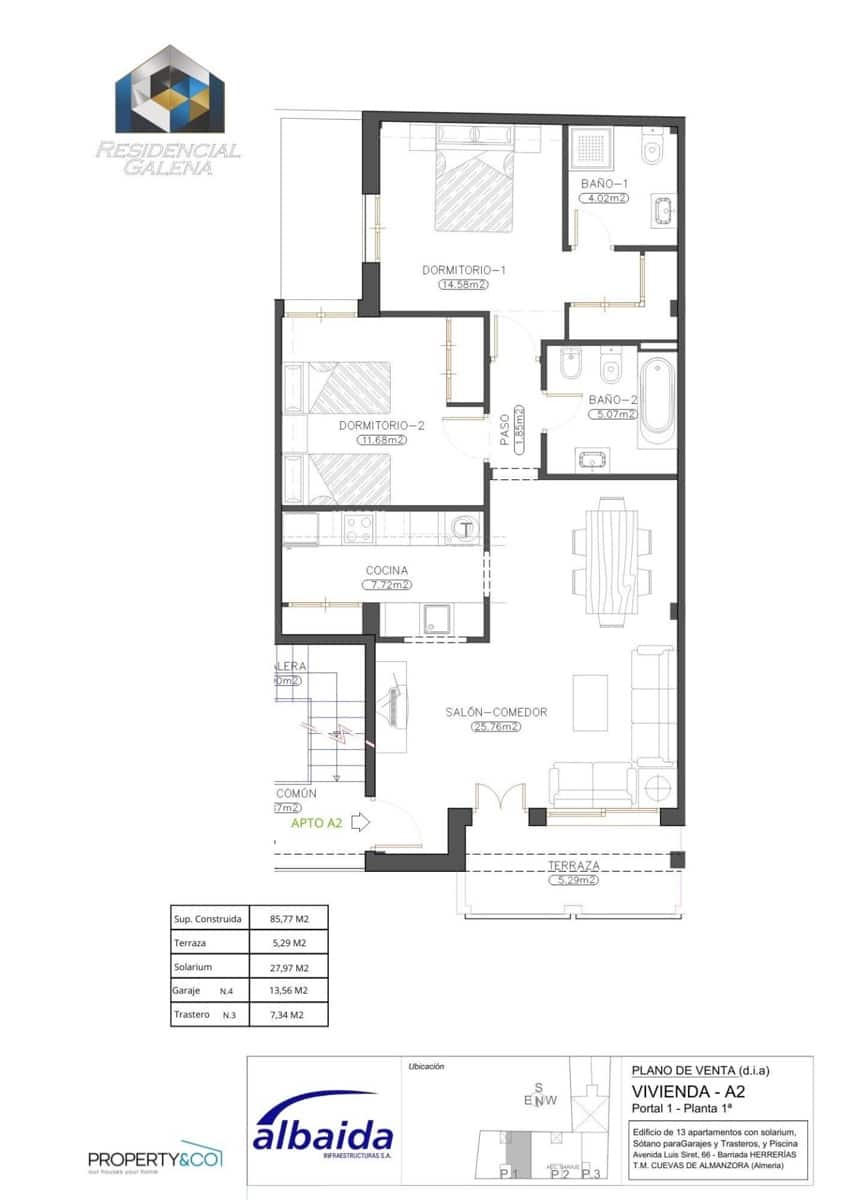 2 quarto Apartamento para venda em Cuevas del Almanzora com piscina - 118 900 € (Ref: 9679940)
