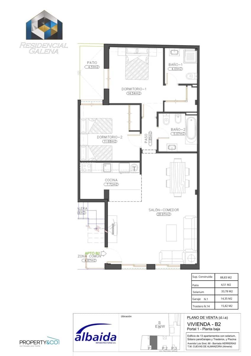 2 quarto Apartamento para venda em Cuevas del Almanzora com piscina - 118 900 € (Ref: 9679940)