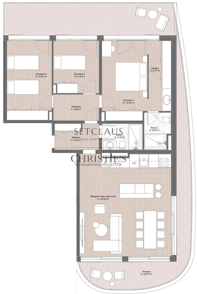 3 slaapkamer Flat te koop in Mataro met zwembad - € 656.800 (Ref: 10172930)