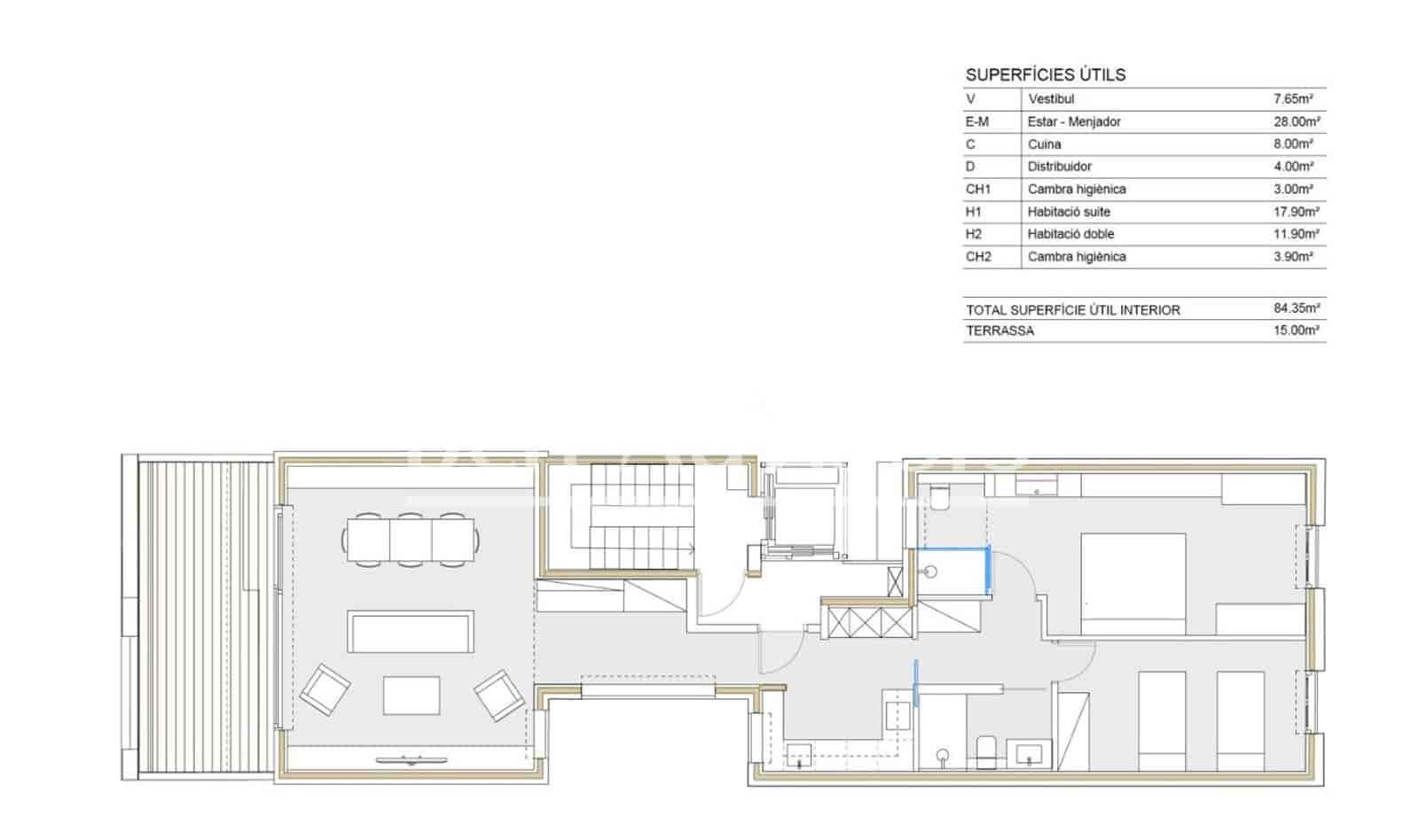 2 makuuhuone Kattohuoneisto myytävänä paikassa Barcelona kaupunki - 1 200 000 € (Ref: 9999156)