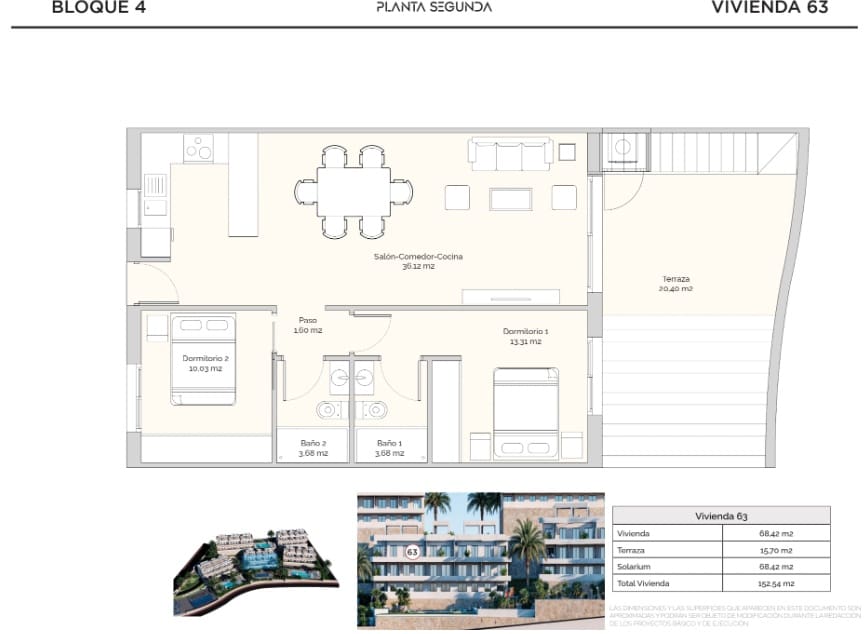 2 chambre Penthouse à vendre à Finestrat avec piscine garage - 389 900 € (Ref: 10026072)