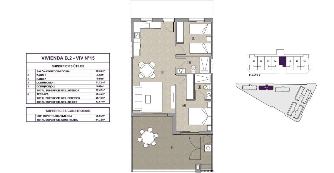 Huoneisto myytävänä paikassa La Mata mukana uima-altaan 
autotalli - 285 000 € (Ref: 9591649)