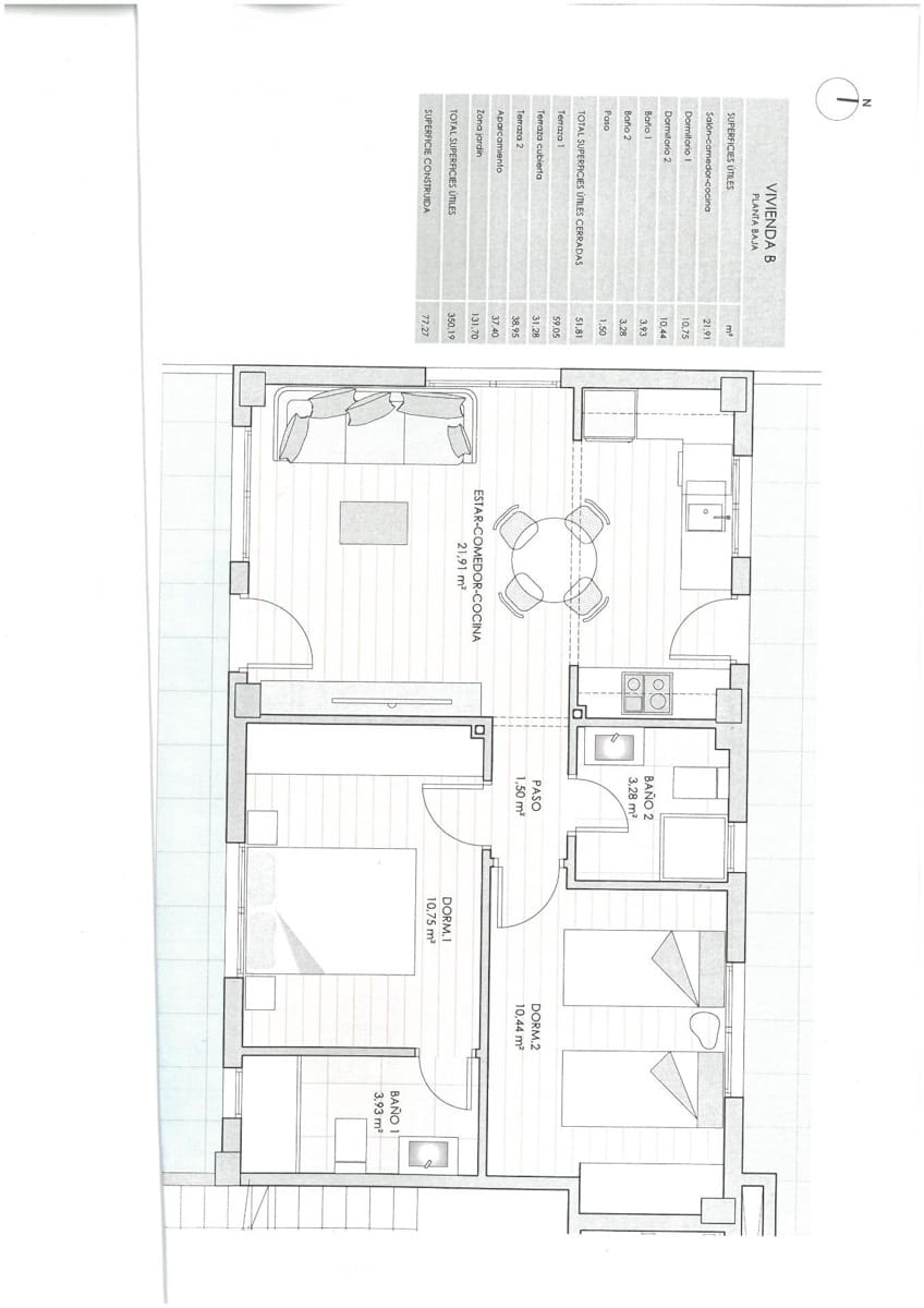 2 quarto Apartamento para venda em Guardamar del Segura com piscina - 199 900 € (Ref: 8841053)