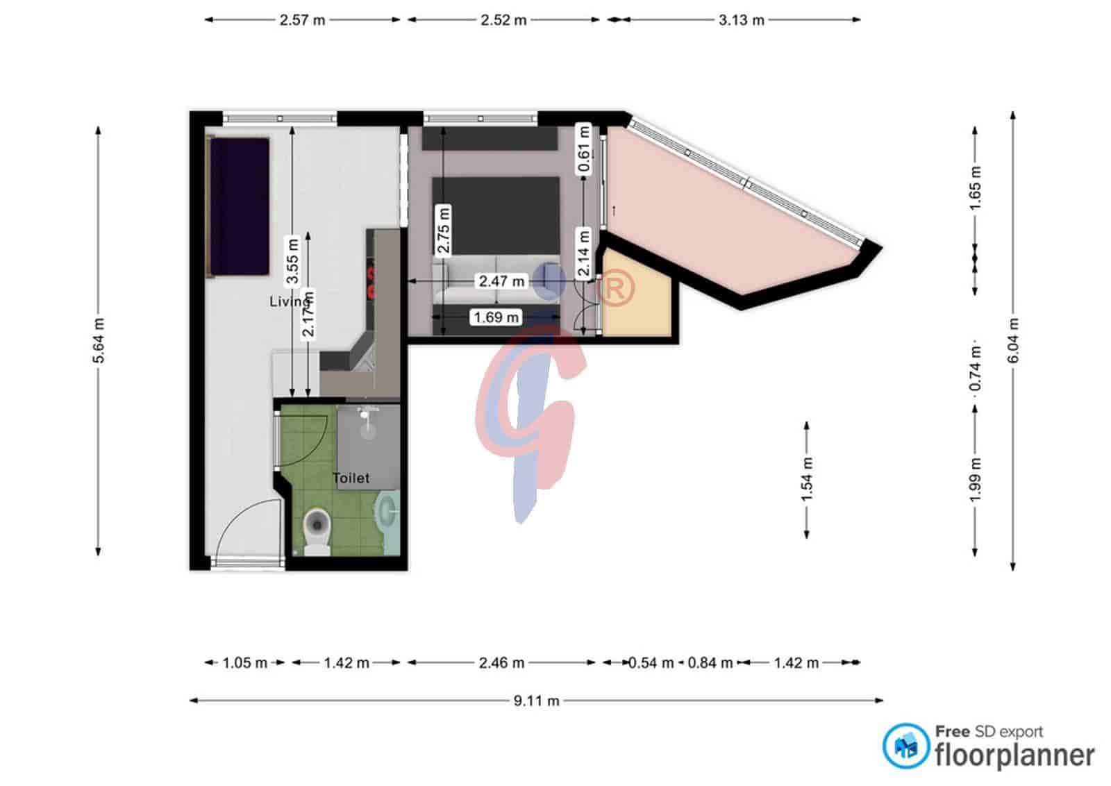 Studio til leje i Guardamar del Segura - € 600 (Ref: 9977415)