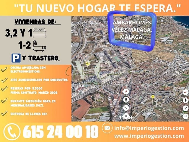 3 makuuhuone Huoneisto myytävänä paikassa Vélez-Málaga mukana uima-altaan 
autotalli - 254 950 € (Ref: 9819730)