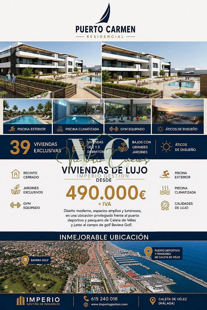 Leilighet til salgs i Caleta de Velez med svømmebasseng - € 490 000 (Ref: 9973681)