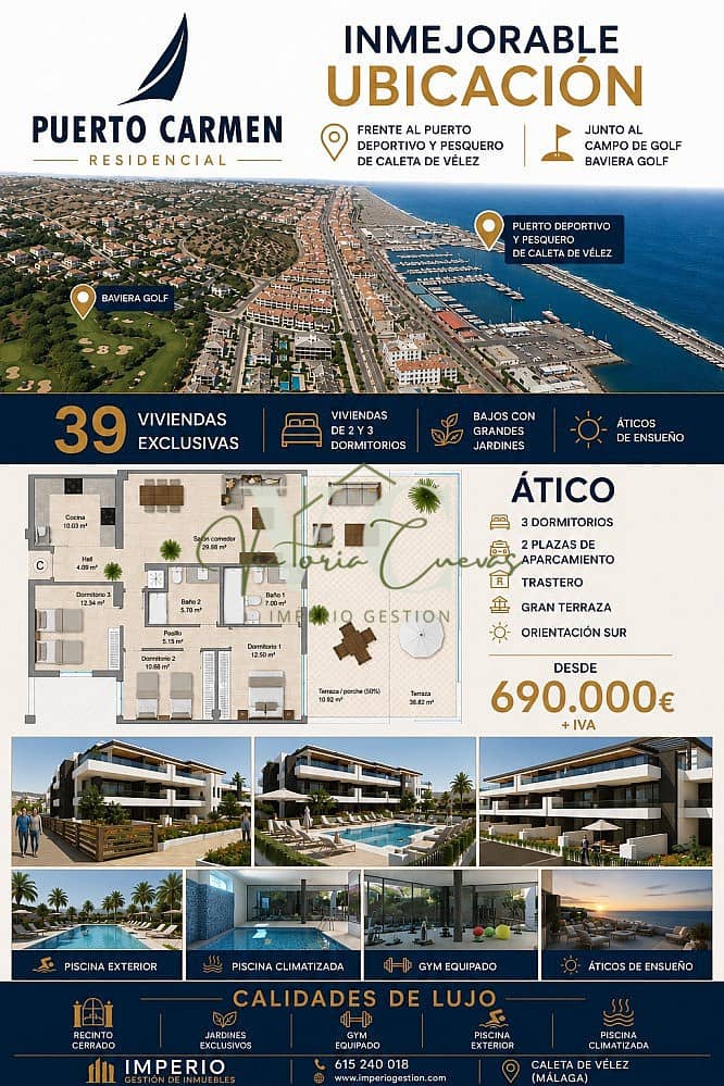 3 makuuhuone Huoneisto myytävänä paikassa Caleta de Velez mukana uima-altaan - 539 000 € (Ref: 9983934)