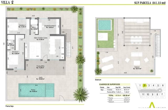 3 makuuhuone Huvila myytävänä paikassa Alhama de Murcia - 270 000 € (Ref: 8195433)