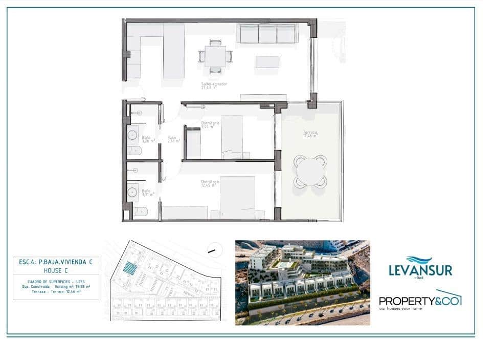 2 makuuhuone Huoneisto myytävänä paikassa Aguilas mukana uima-altaan - 180 000 € (Ref: 8428906)