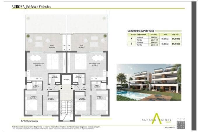 3 bedroom Apartment for sale in Alhama de Murcia with pool - € 198,900 (Ref: 8428907)