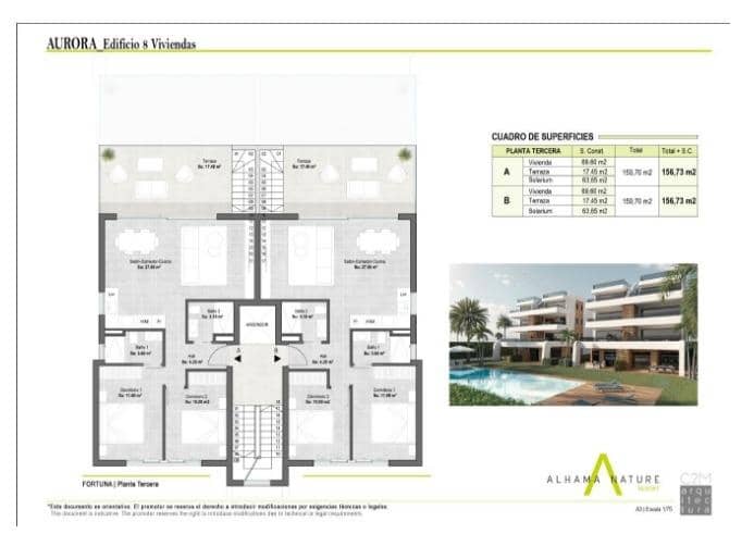 3 bedroom Apartment for sale in Alhama de Murcia with pool - € 198,900 (Ref: 8428907)