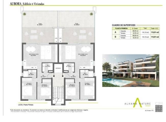 3 bedroom Apartment for sale in Alhama de Murcia with pool - € 198,900 (Ref: 8428907)