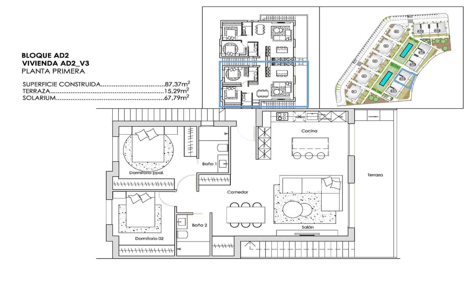 2 bedroom Penthouse for sale in Torre-Pacheco with pool garage - € 347,900 (Ref: 10002408)