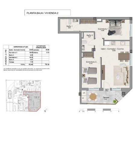 2 bedroom Apartment for sale in Norte, Santa Pola with pool garage - € 238,000 (Ref: 10027665)