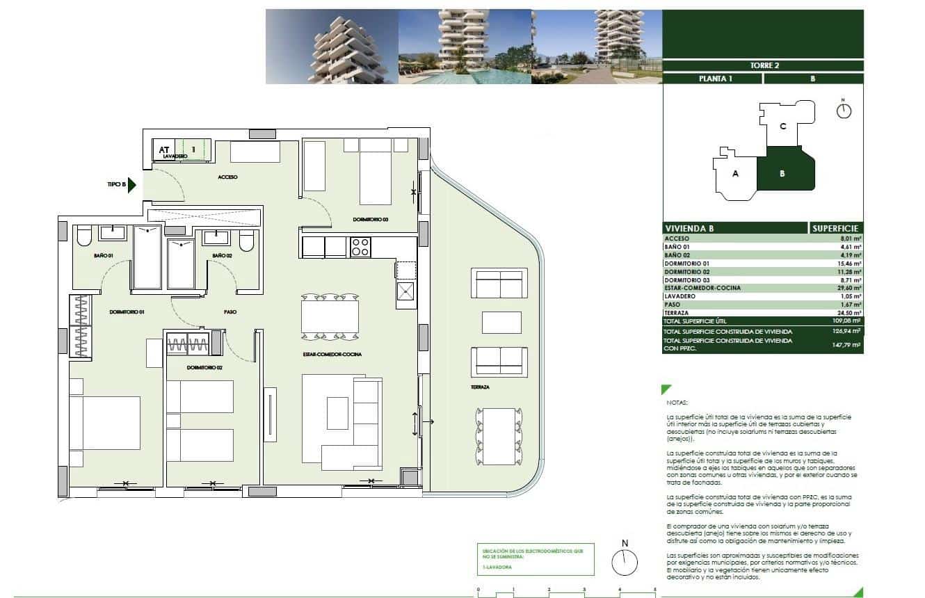 3 makuuhuone Huoneisto myytävänä paikassa Calpe / Calp mukana uima-altaan - 455 000 € (Ref: 10085281)