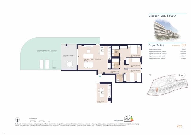 3 quarto Apartamento para venda em Dénia com piscina garagem - 450 000 € (Ref: 10085284)