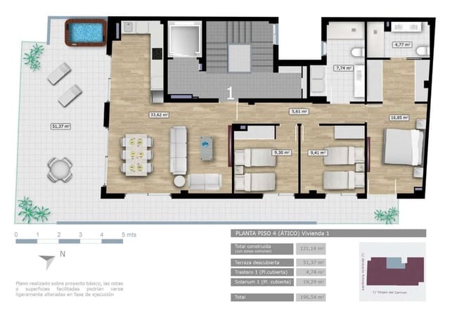 3 chambre Appartement à vendre à Calas Santiago Bernabéu, Santa Pola - 585 000 € (Ref: 10157025)