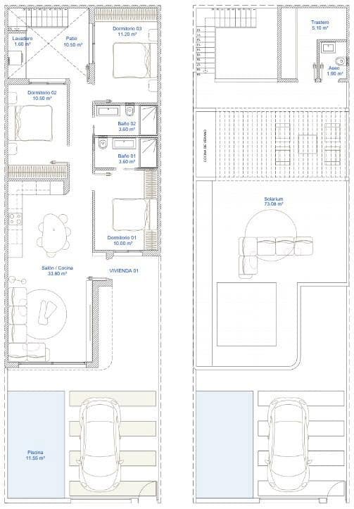 3 Zimmer Haus zu verkaufen in San Pedro del Pinatar mit Pool - 369.900 € (Ref: 10173017)