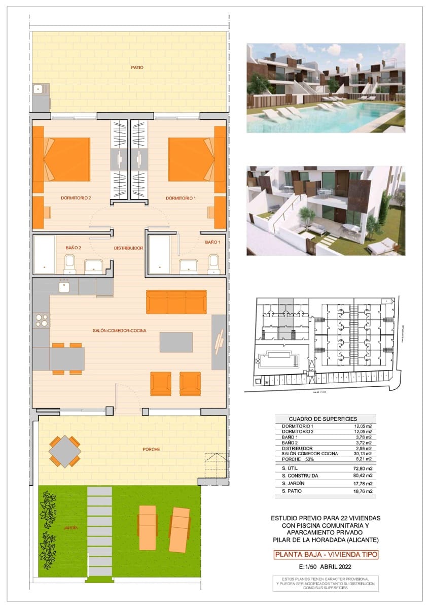2 quarto Apartamento para venda em Pilar de la Horadada - 252 900 € (Ref: 7582509)