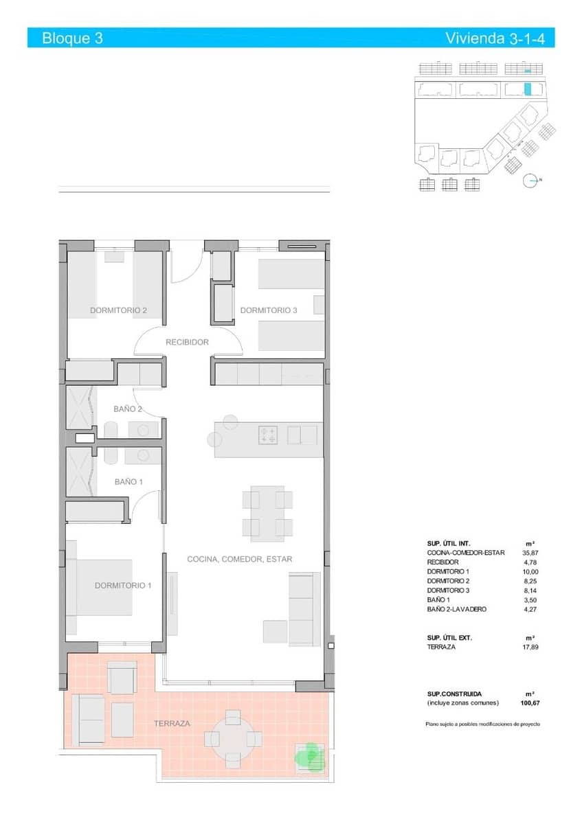 3 slaapkamer Appartement te koop in Guardamar del Segura met zwembad - € 279.000 (Ref: 7714540)