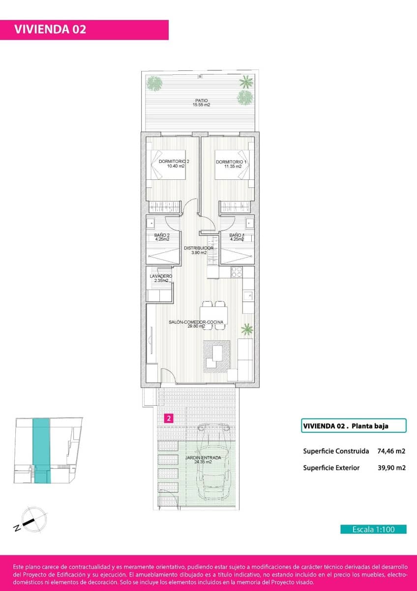 2 makuuhuone Huoneisto myytävänä paikassa Lo Pagan - 258 900 € (Ref: 8910178)