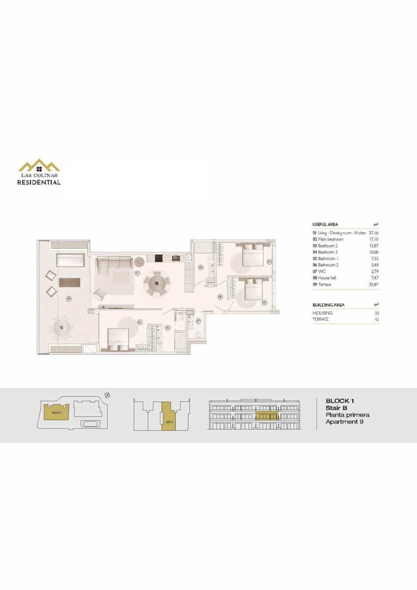 3 bedroom Apartment for sale in Las Colinas Golf with garage - € 640,000 (Ref: 9016585)