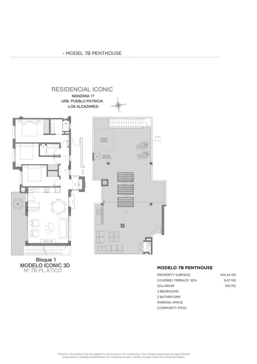 3 makuuhuone Kattohuoneisto myytävänä paikassa Los Alcazares mukana uima-altaan - 439 000 € (Ref: 9297126)
