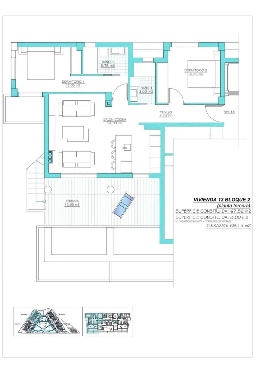 2 soveværelse Penthouse til salg i Torre-Pacheco med swimmingpool - € 388.900 (Ref: 9341722)