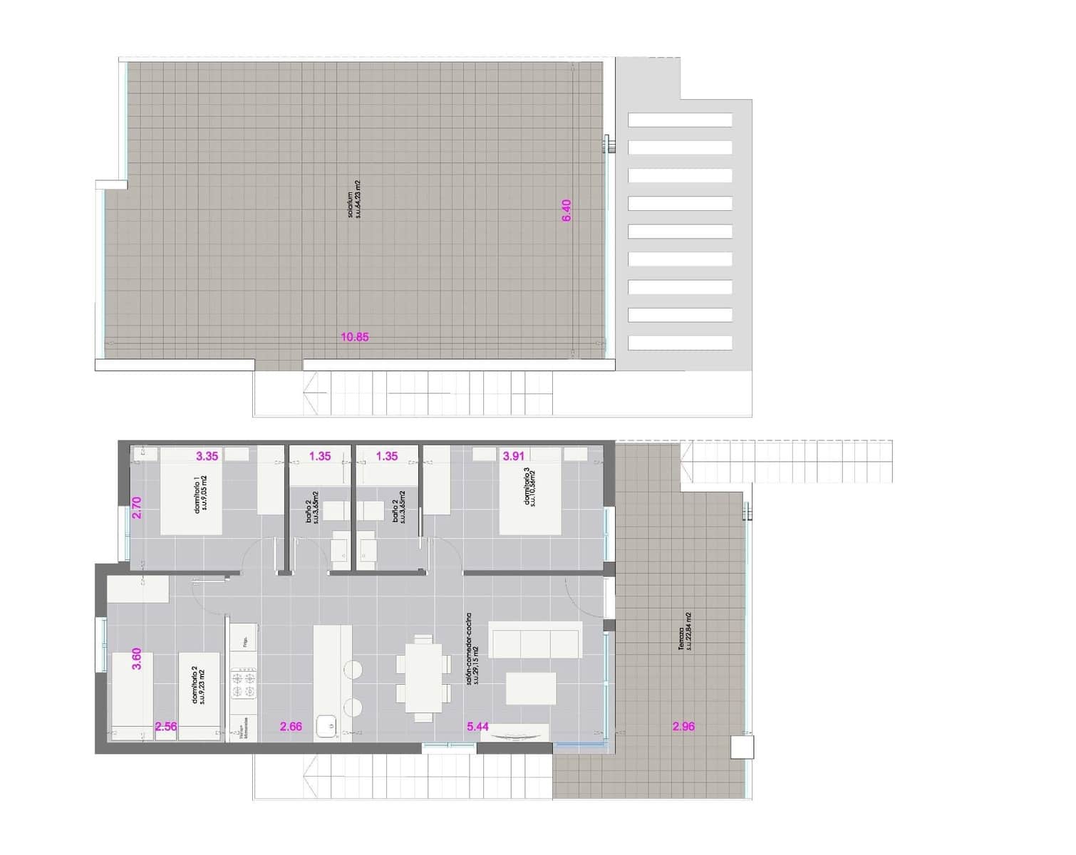 3 slaapkamer Penthouse te koop in Pilar de la Horadada - € 375.000 (Ref: 9755035)