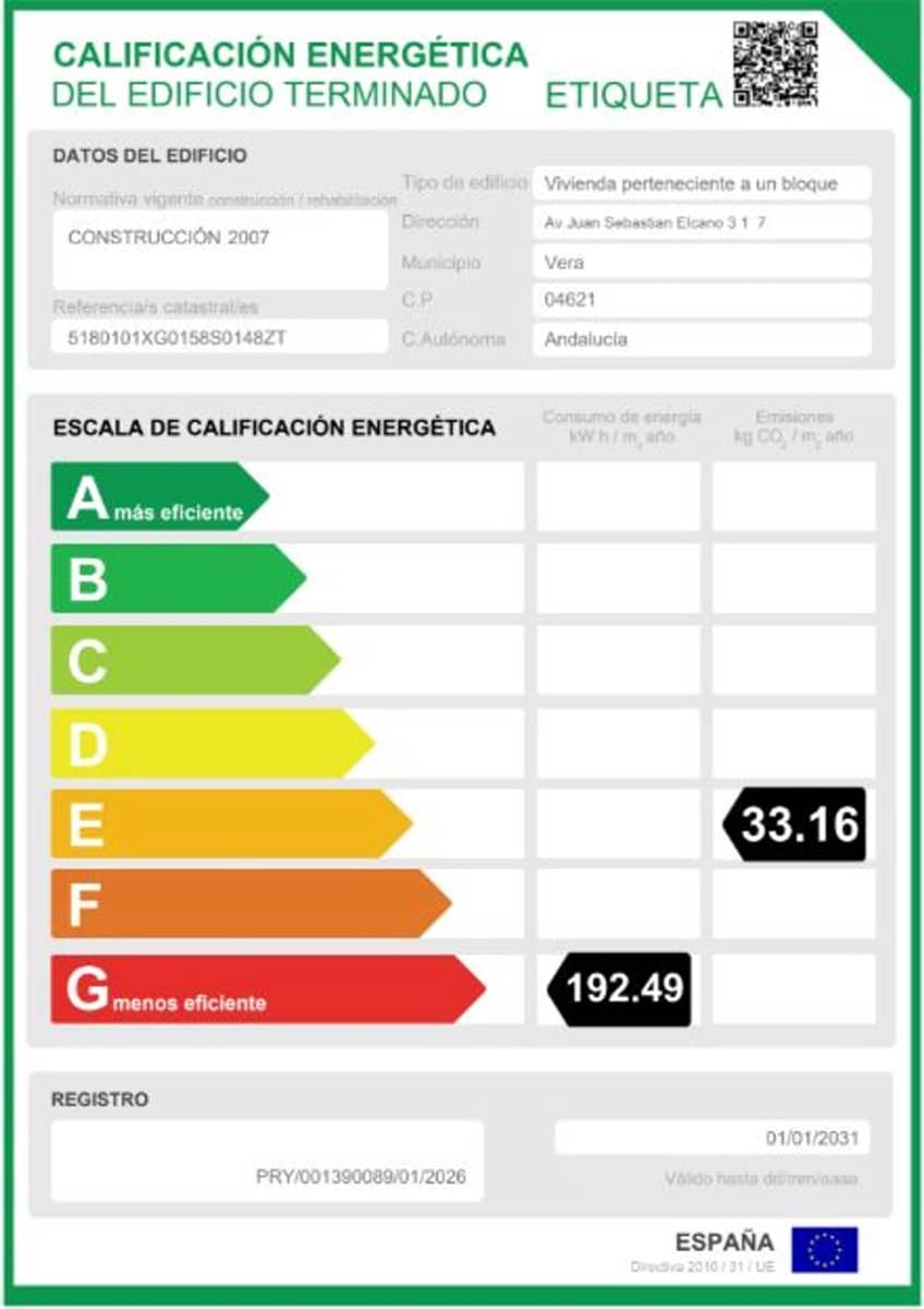Apartamento de 1 habitación en Vera en venta con piscina garaje - 119.900 € (Ref: 9540766)