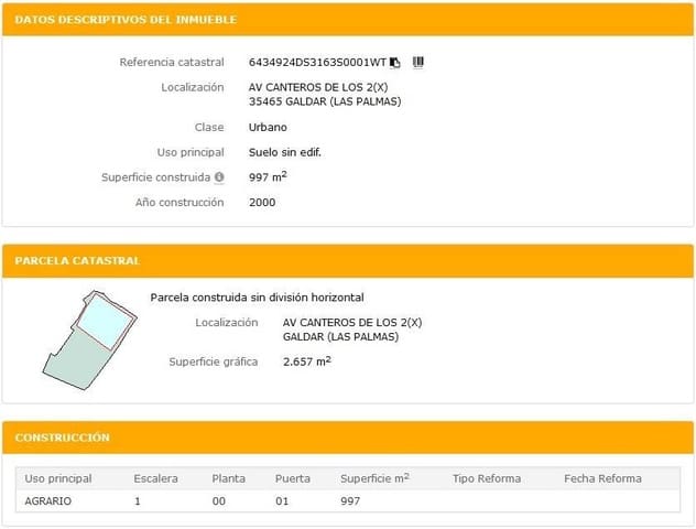 Building Plot for sale in Gáldar - € 166,000 (Ref: 8396655)