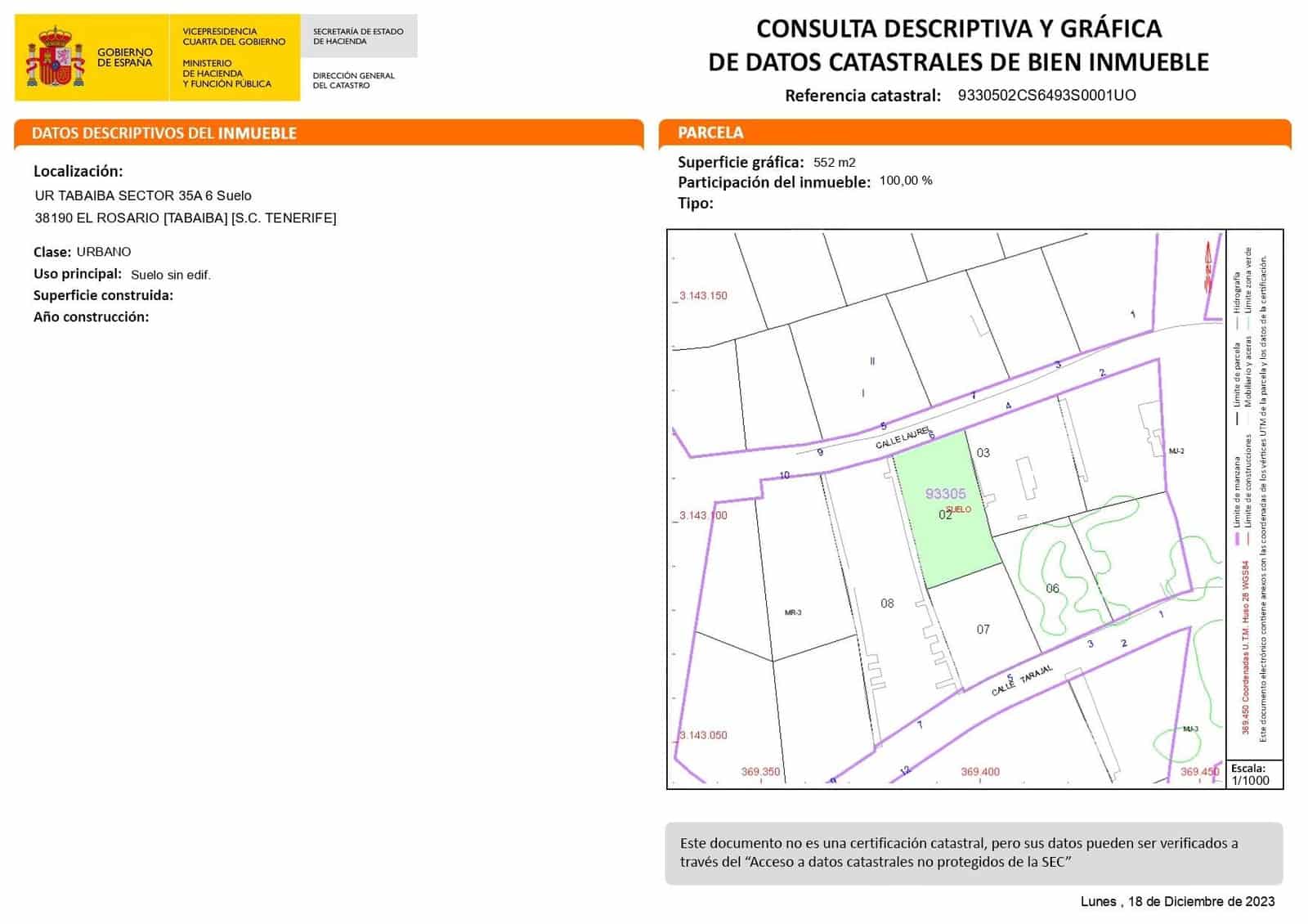 Działka budowlana na sprzedaż w Tabaiba - 125 000 € (Ref: 8760035)