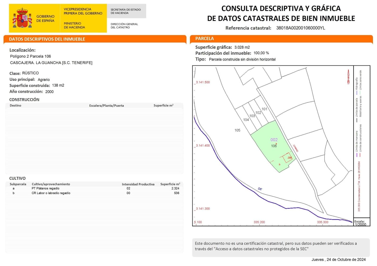 2 soveværelse Finca/Landehus til salg i La Guancha - € 290.000 (Ref: 8776256)