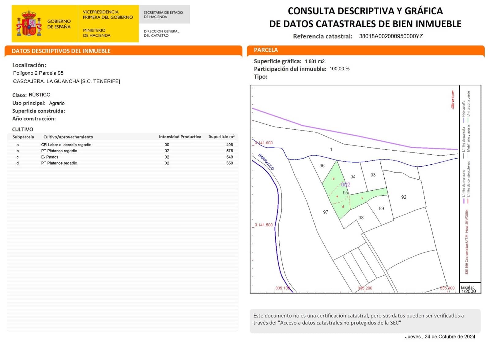 2 soveværelse Finca/Landehus til salg i La Guancha - € 290.000 (Ref: 8776256)