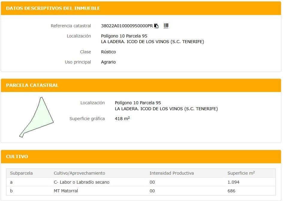Ubebygd land til salgs i Icod de los Vinos - € 110 000 (Ref: 8900119)