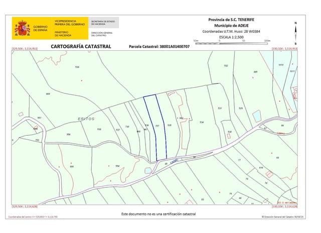 Terreno Não Urbanizado para venda em Las Moraditas, Adeje - 96 000 € (Ref: 8961587)