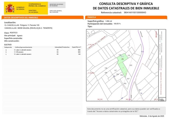 Solar/Parcela en El Sauzal en venta - 107.000 € (Ref: 9162273)
