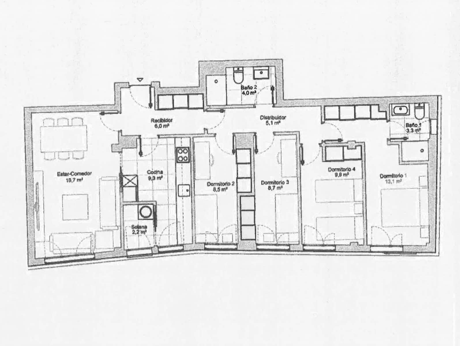 4 sovrum Lägenhet att hyra i Las Palmas de Gran Canaria med pool garage - 1 500 € (Ref: 9422456)
