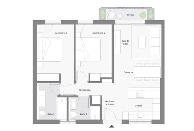 2 chambre Appartement à vendre à Santa Eulalia / Santa Eularia avec piscine garage - 620 000 € (Ref: 10117435)