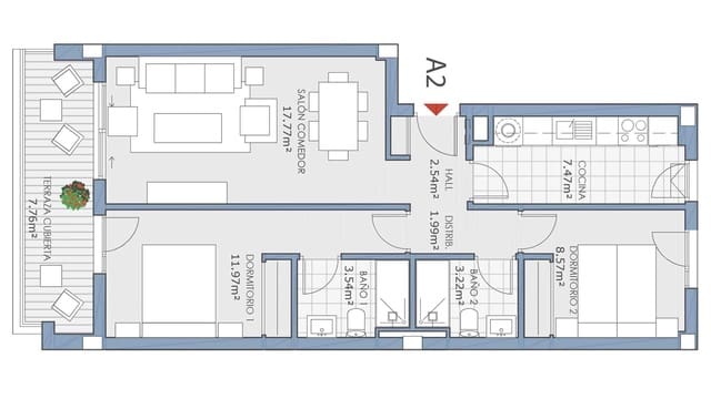 2 Zimmer Penthouse zu verkaufen in El Faro de Calaburra - Chaparral, Mijas mit Pool - 305.000 € (Ref: 9571000)