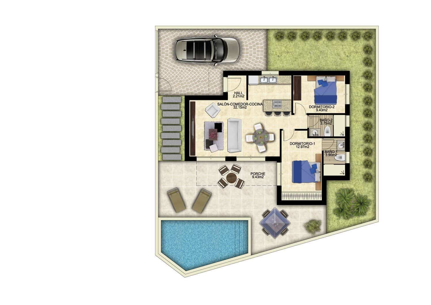 2 Zimmer Villa zu verkaufen in Benijofar mit Pool Garage - 285.000 € (Ref: 7113227)