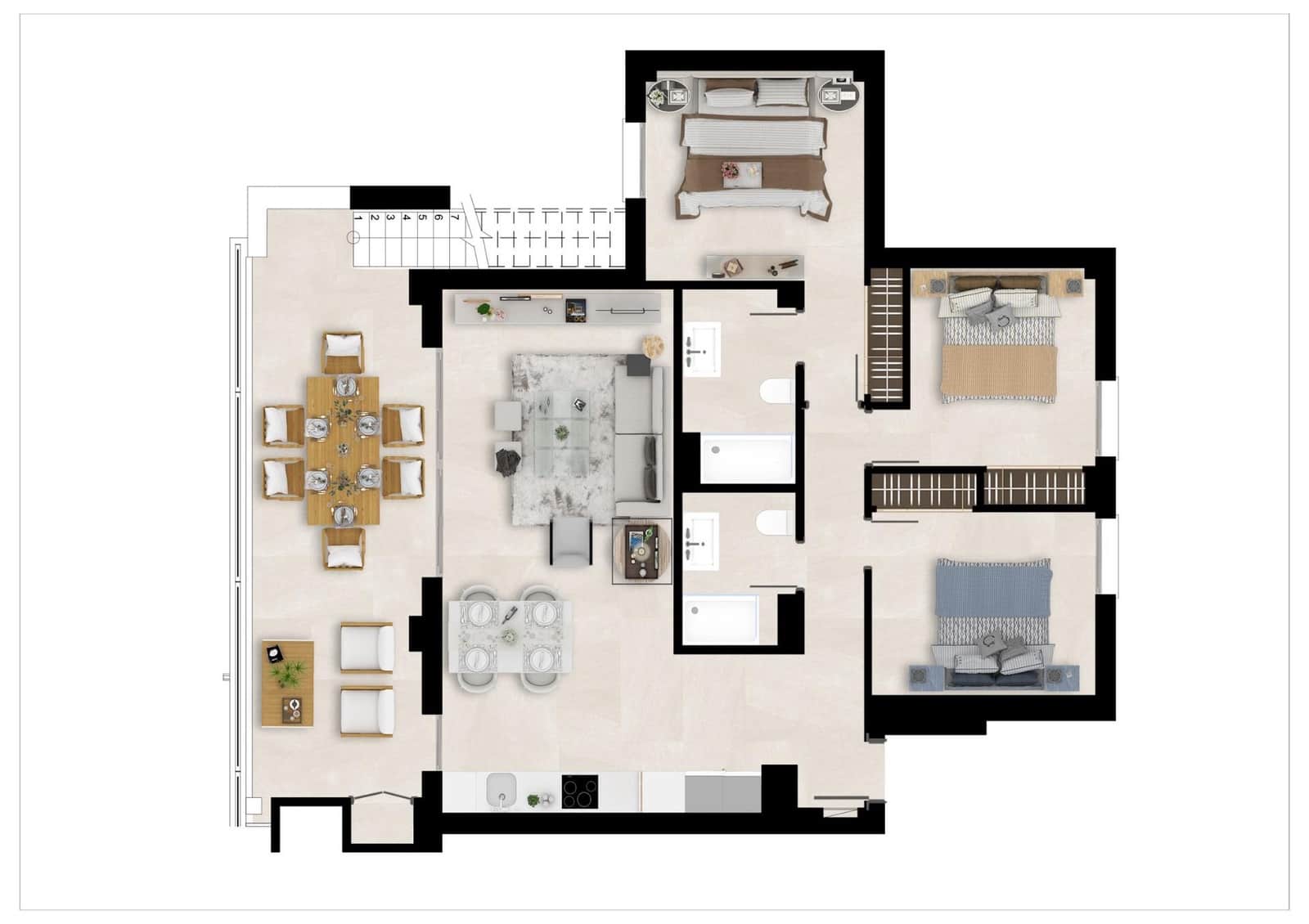 3 Zimmer Apartment zu verkaufen in Mijas mit Pool - 505.000 € (Ref: 10083025)