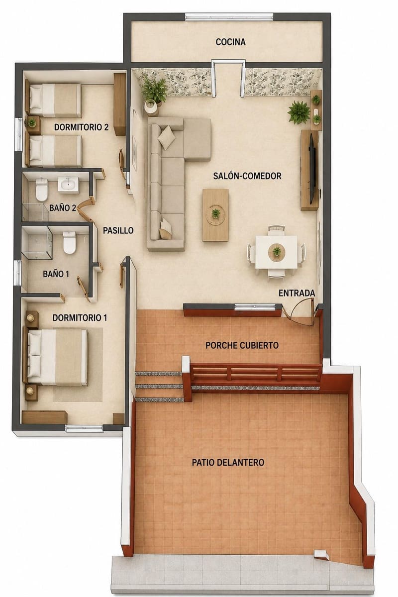 Bungalow de 2 habitaciones en Orihuela Costa en venta con piscina - 189.900 € (Ref: 10084612)