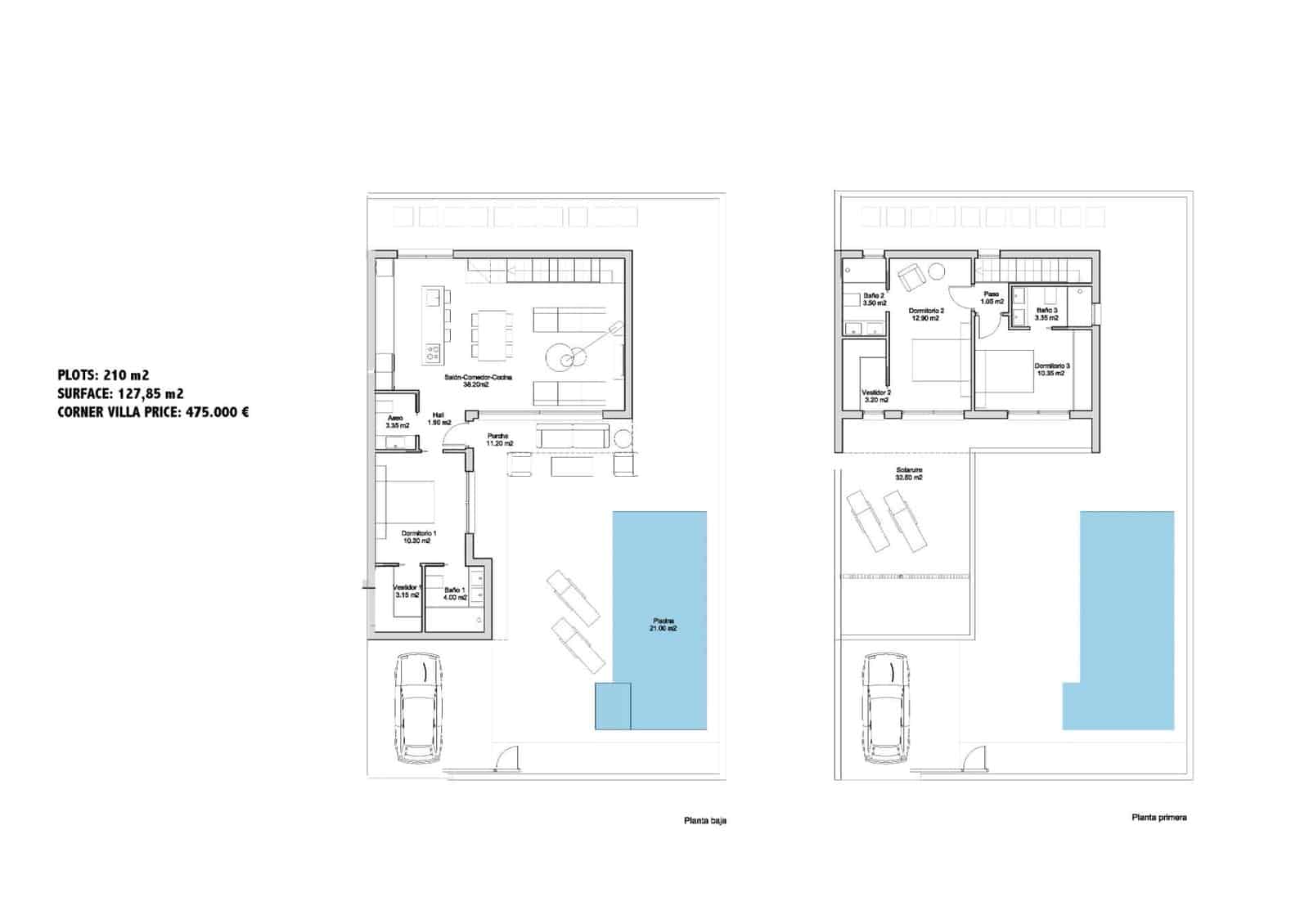 3 bedroom Bungalow for sale in San Javier with pool - € 495,000 (Ref: 8300330)