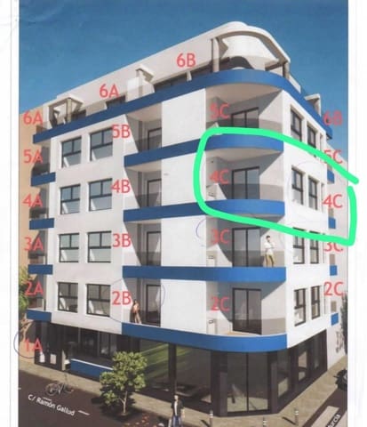 2 makuuhuone Huoneisto myytävänä paikassa Las Piscinas Naturales, Torrevieja mukana uima-altaan - 299 995 € (Ref: 8871614)