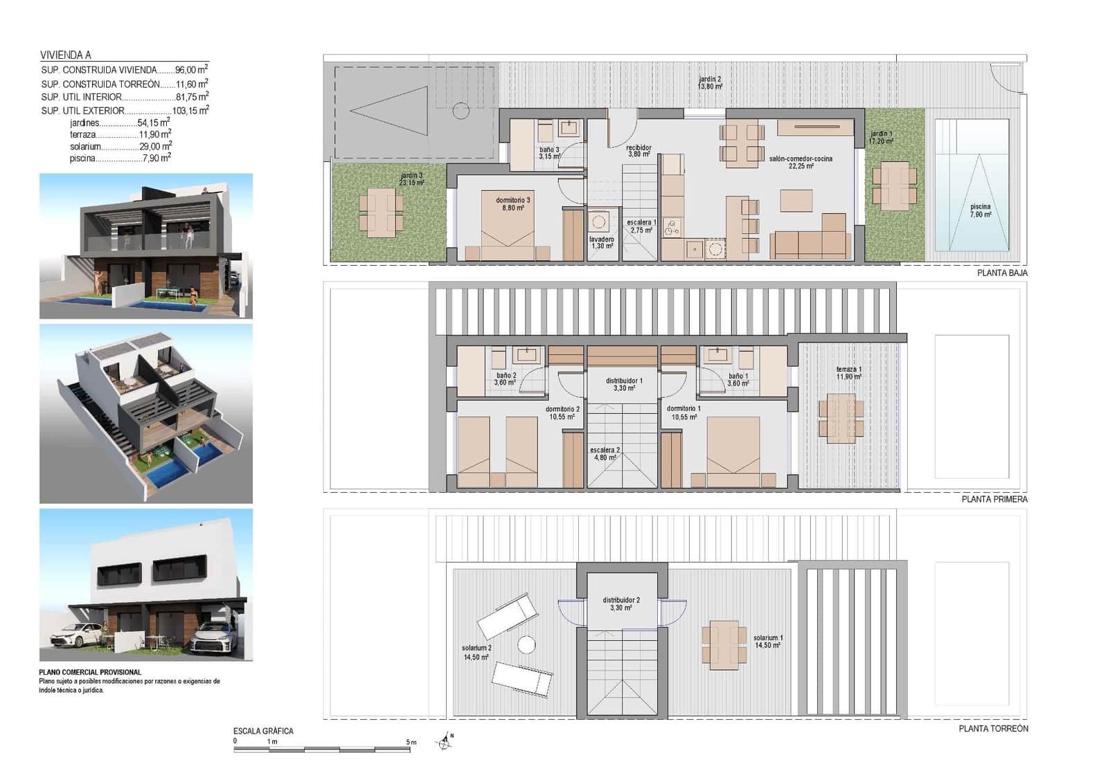 3 sovrum Villa till salu i Santiago de la Ribera med pool garage - 400 000 € (Ref: 9012770)